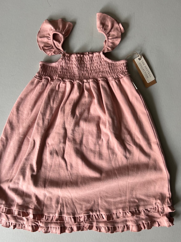 L'ovedbaby Mauve Smocked Summer Dress Organic Cotton Size 5/6t Nwt — image 2 of 4